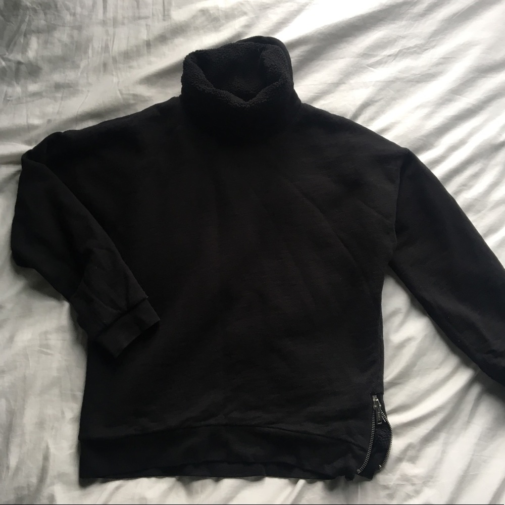 J.Crew: Fleece-Lined Mock Neck Sweatshirt